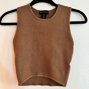 House of Harlow 1960 Brown Ribbed Sleeveless Top